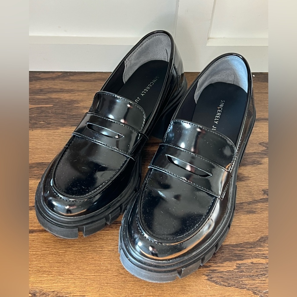 Sincerely Jules Black Patent Loafers